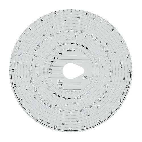 Original Kienzle Satz mit 100 zugelassenen Tachographenscheiben - 140 km/h