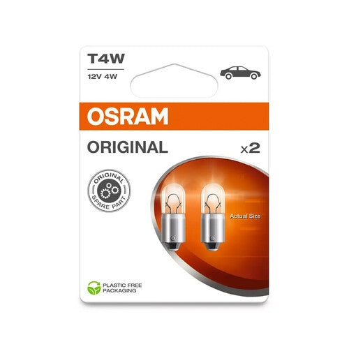 Osram 12V Original Line - T4W - 4W - BA9s - 2 pz - Scatola