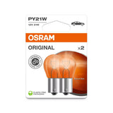 Osram 12V Original Line - PY21W - 21W - BAU15s - 2 pz - Scatola - Arancio