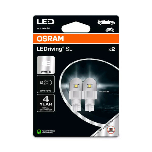 Osram 12V LEDriving SL - (W16W) - 3W - W2,1x9,5d - 2 uds - Caja - Blanco