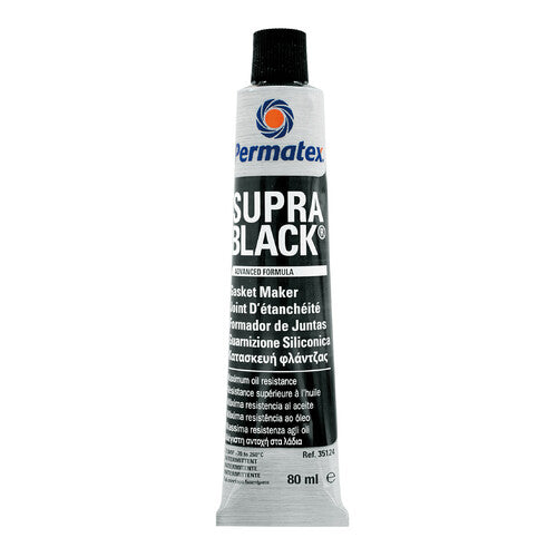 Permatex Supra Black, Schnellhärtende Silikondichtung – 80 ml
