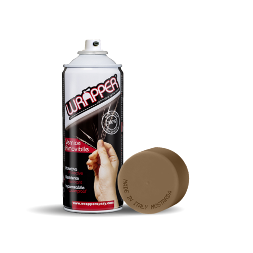 Envoltorio de película en aerosol removible, 400 ml - Mostaza
