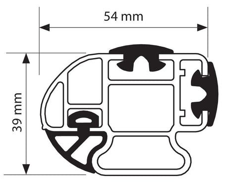 Nordrive Kargo-Plus, barra portatutto alluminio - 115 cm N10030