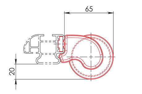 Nordrive KP-0 rullo posteriore - 64 cm N11030
