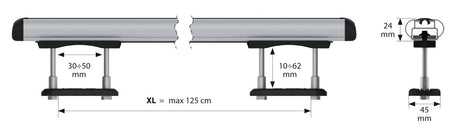 Kuma coppia barre portatutto alluminio XL 137 cm N15006