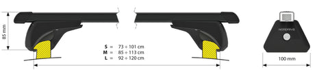 In-Rail Steel coppia barre portatutto in acciaio M 120 cm N15050
