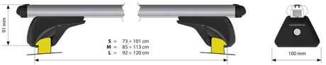 In-Rail Alu coppia barre portatutto in alluminio L 127 cm N15056