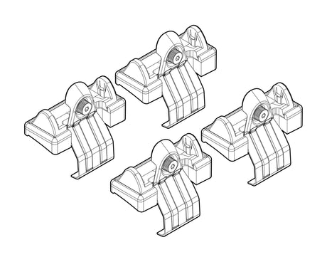 Nordrive Kit attacchi barre portatutto 3 Ford Fusion 08/02>12/05 tetto standard N21003
