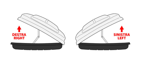 Nordrive Box 530D, box tetto in ABS, 530 litri, doppia apertura - Nero lucido N60025