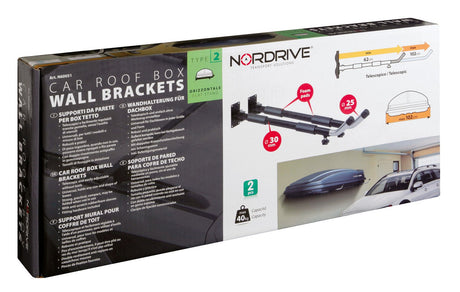 Nordrive Coppia supporti da parete Garage per box tetto - Tipo 2, orizzontale N60051