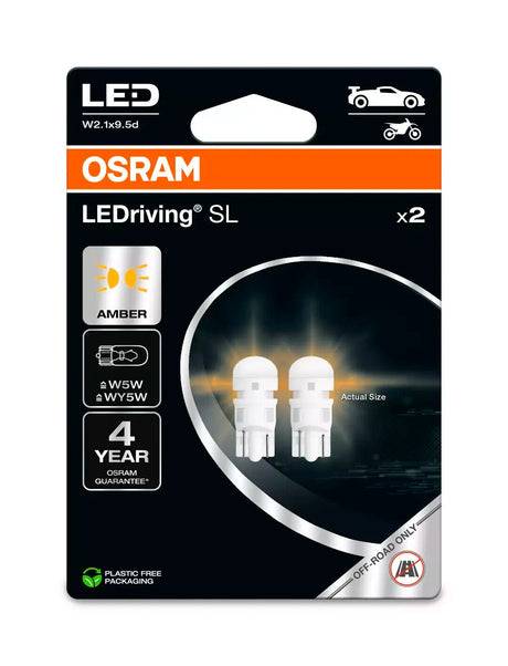 Osram 12V LEDriving SL - (W5W-WY5W) - 1W - W2,1x9,5d - 2 pz - Scatola - Arancio