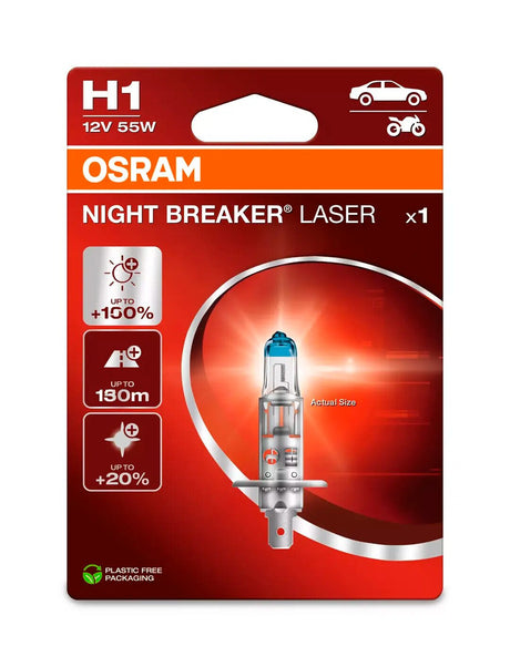 Osram 12V Night Breaker Laser - H1 - 55W - P14,5s - 1 pz - Scatola