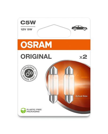 Osram 12V Original Line - C5W - 11x35 mm - 5W - SV8,5-8 - 2 pz - Scatola
