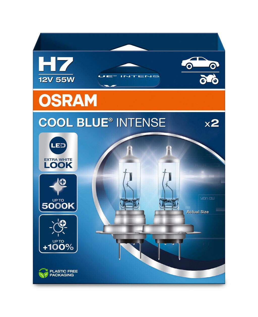 Osram 12V Cool Blue Intense (Next Gen) - H7 - 55W - PX26d - 2 pz - Scatola