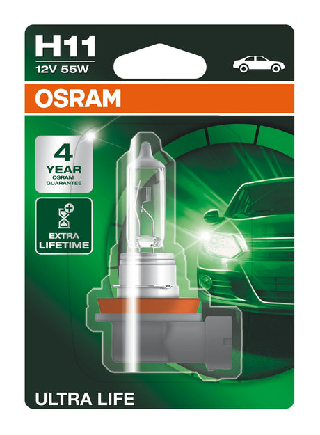 Osram Lampadina 12V Ultra Life - H11 - 55W - PGJ19-2 - 1 pz - Blister