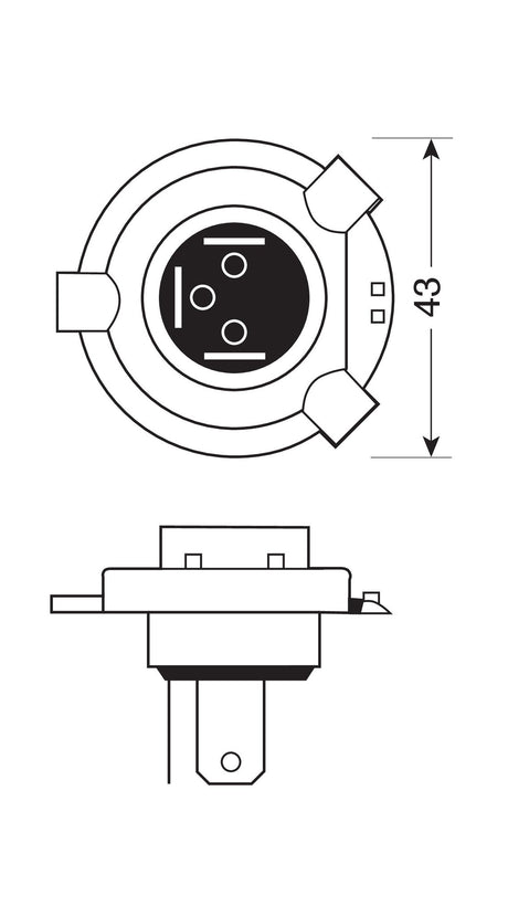 Osram Lampadina 12V Original Line - H4 - 60/55W - P43t - 1 pz - Scatola