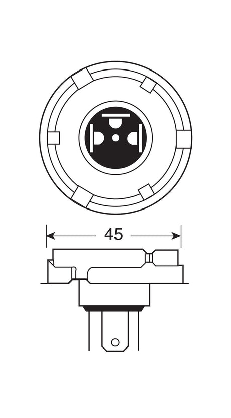 Osram Lampadina 12V Original Line - R2 - 45/40W - P45t - 1 pz - Scatola