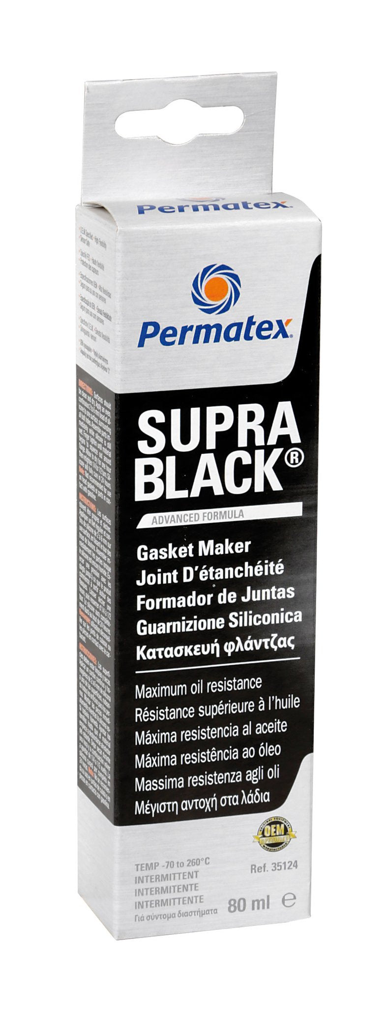 Permatex Supra Black, Guarnizione siliconica rapida - 80 ml