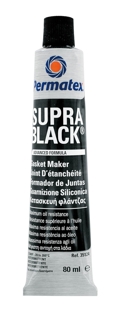 Permatex Supra Black, Guarnizione siliconica rapida - 80 ml