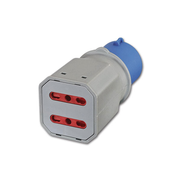 Adattatore spina CEE e 2 prese 10/16A PRB02B