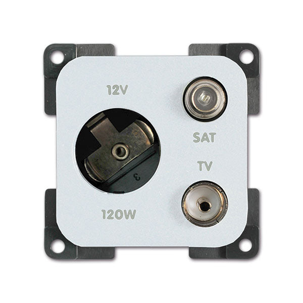 CBE Presa 12V DC + TV + SAT bianco
