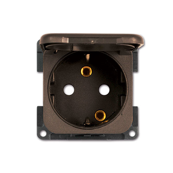 CBE Schuko-Steckdose mit brauner Abdeckung