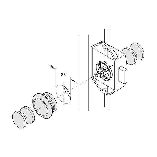 Brauner, beidseitiger Druckverschluss mit Haken PSH12M