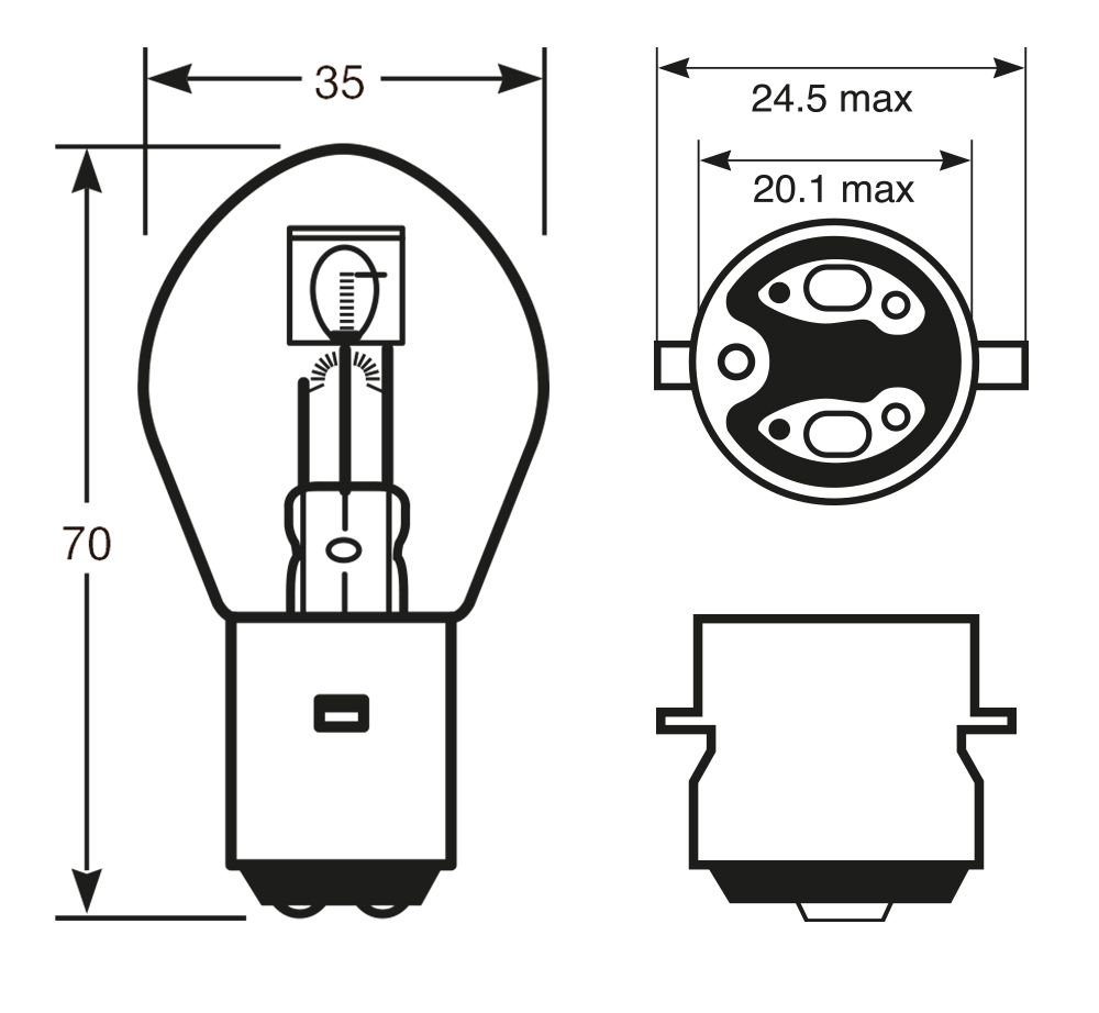 Bombilla de anillo 12V 35/35W S2