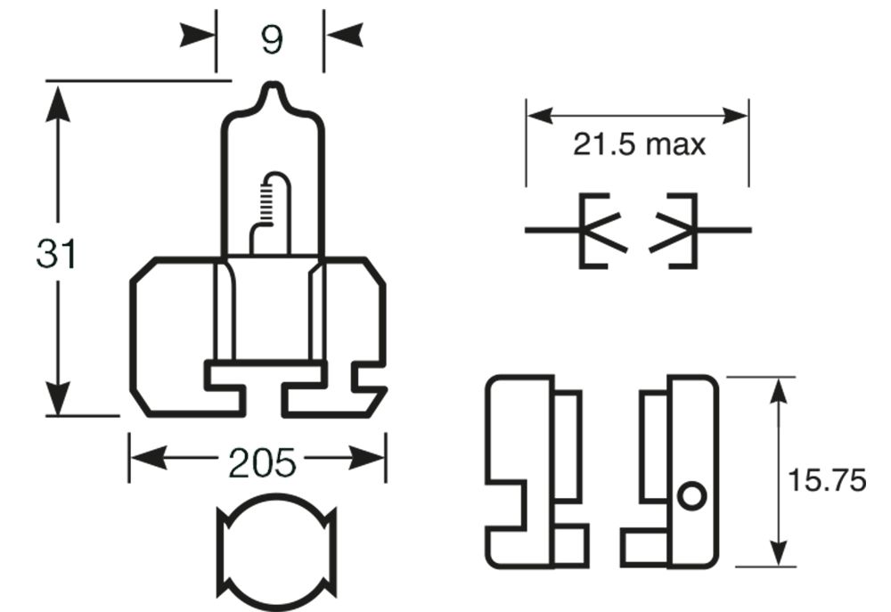 Ringförmige Halogenlampe 12V 55W H2