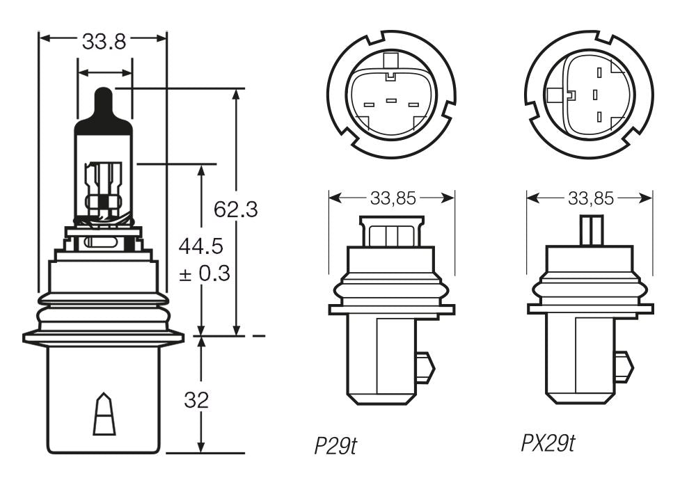 Ring Lampadina importazione 12V 65/55W HB5