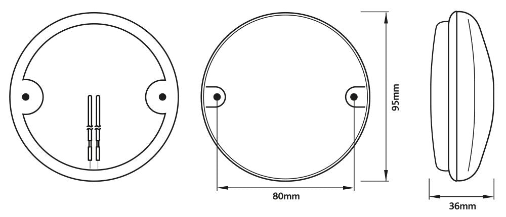 Ring Fanale a led 12-24V 95 mm retronebbia trasparente