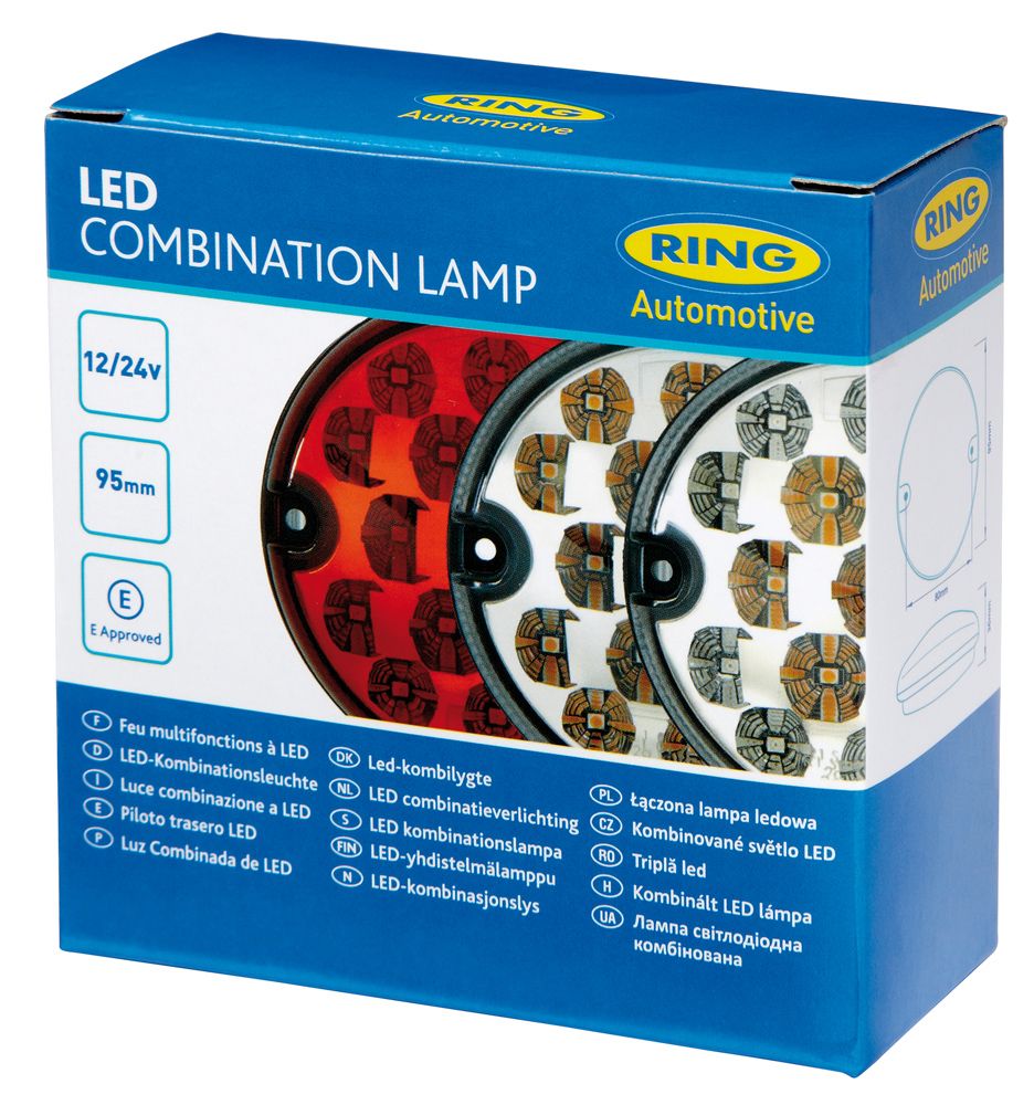 Ring Fanale a led 12-24V 95 mm retronebbia trasparente