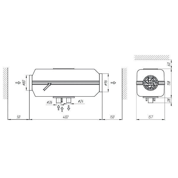 Kit Autoterm Air 4D Calentador de Aire para Campers y Furgonetas con Panel PU-5