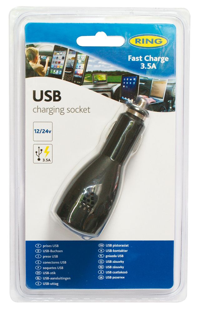 Ring 12/24V Ladegerät mit 2 USB 3,5A Ausgängen