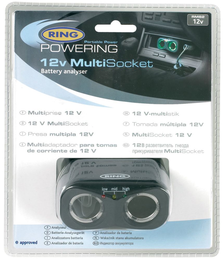Ring Doppel-Zigarettenanzünderbuchse 12V 8A mit Batterietester