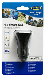 Caricatore 12/24V con 4 uscite USB 6.8A