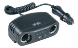 Ring Doppia presa accendisigari 12V 8A con USB 1A e tester batteria