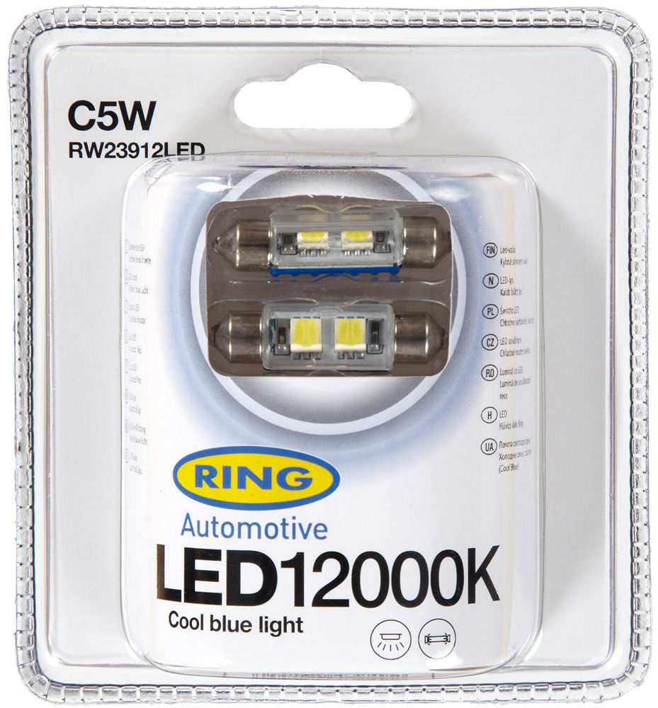 Bombillas LED de anillo 12V C5W 12000K 39 mm