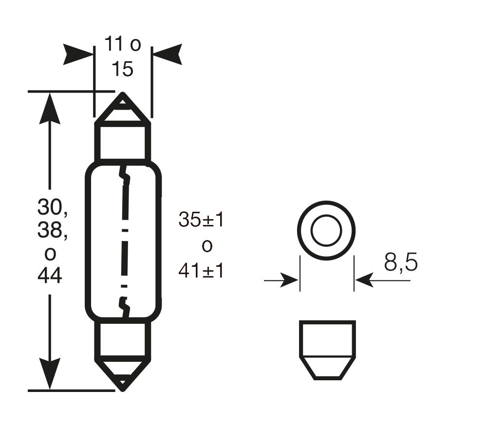 LED-Ringlampen 12V C5W 6000K 39 mm