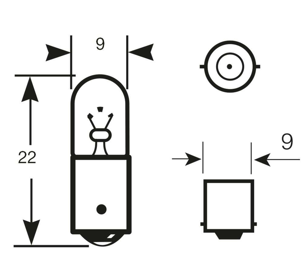 Ringlichtbirnen Eisblau T4W 12V 4W