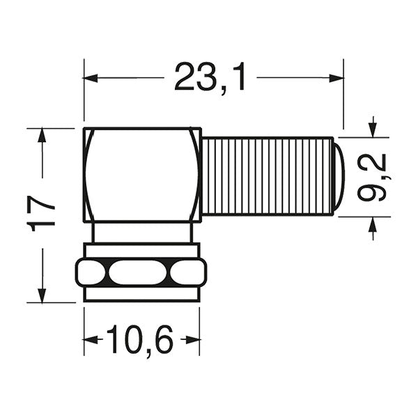 Adattatore F/M 90 gradi diametro 5 mm SCR311