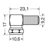 Adattatore F/M 90 gradi diametro 5 mm SCR311