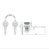 Cerradura de cuello 1037 con llaves SRT1037