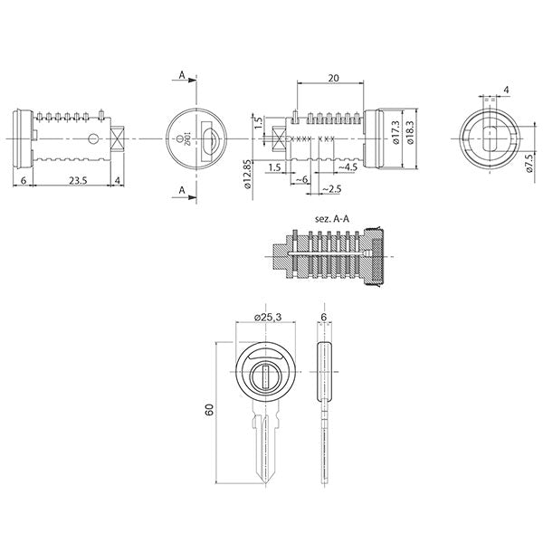 Zadi Kit 10 Zylinder 2 Schlüssel Zadi