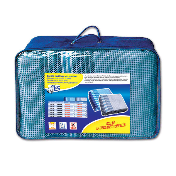 300 g 5 x 3 m hellblaue Campingmatte mit Tasche STM3035