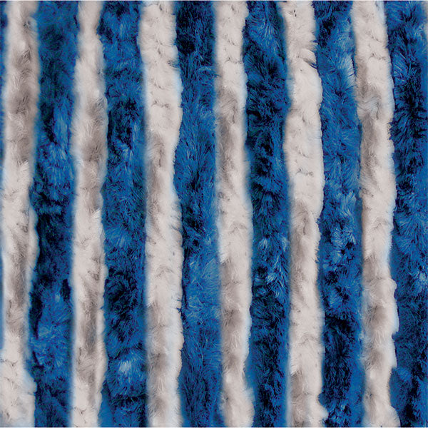 Chenille-Gardine weiß/blau 56 x 200 cm TEN2101