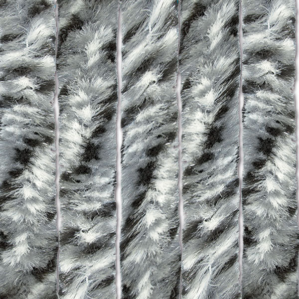 Chenille-Gardine, Mix weiß/grau, 56 x 200 cm, TEN2107