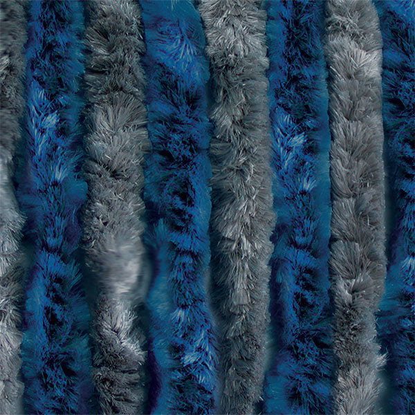 Cortina de chenilla para autocaravanas y caravanas, gris/azul, 90 x 200 cm TEN2109
