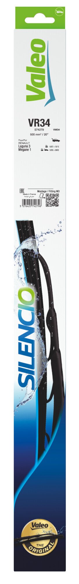 Valeo Silencio Conventional, spazzola tergicristallo posteriore VR34 500 mm 1 pz