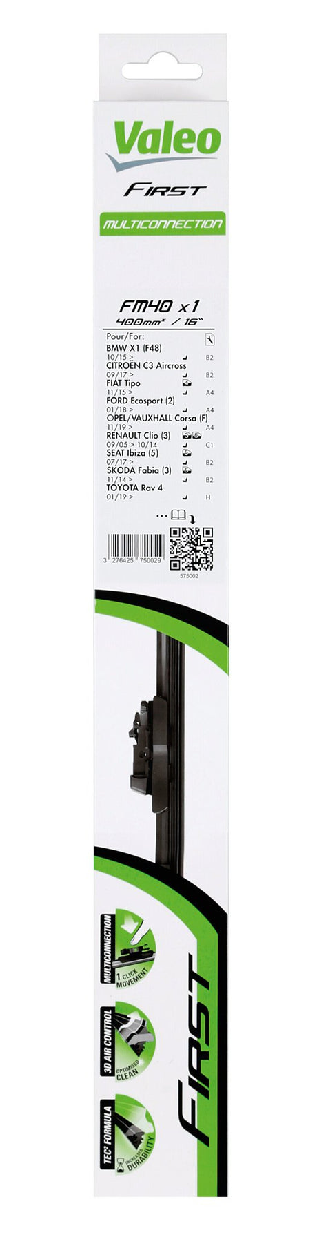 Valeo First Flat Blades, spazzola tergicristallo - FM40 - 400 mm - 1 pz
